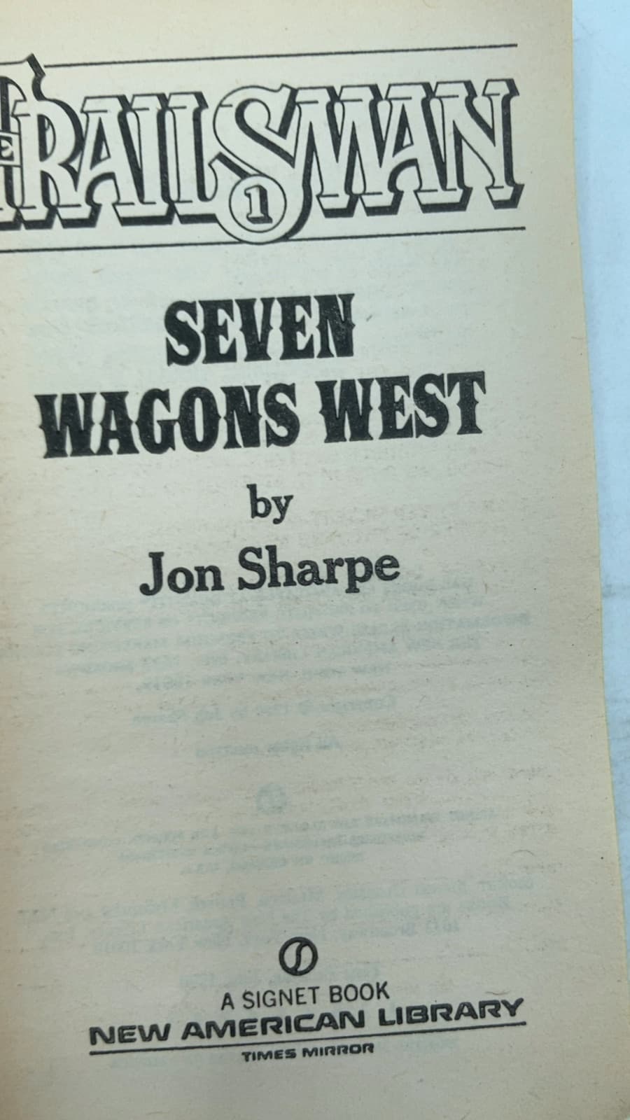 Seven Wagons West by Jon Sharpe - title page