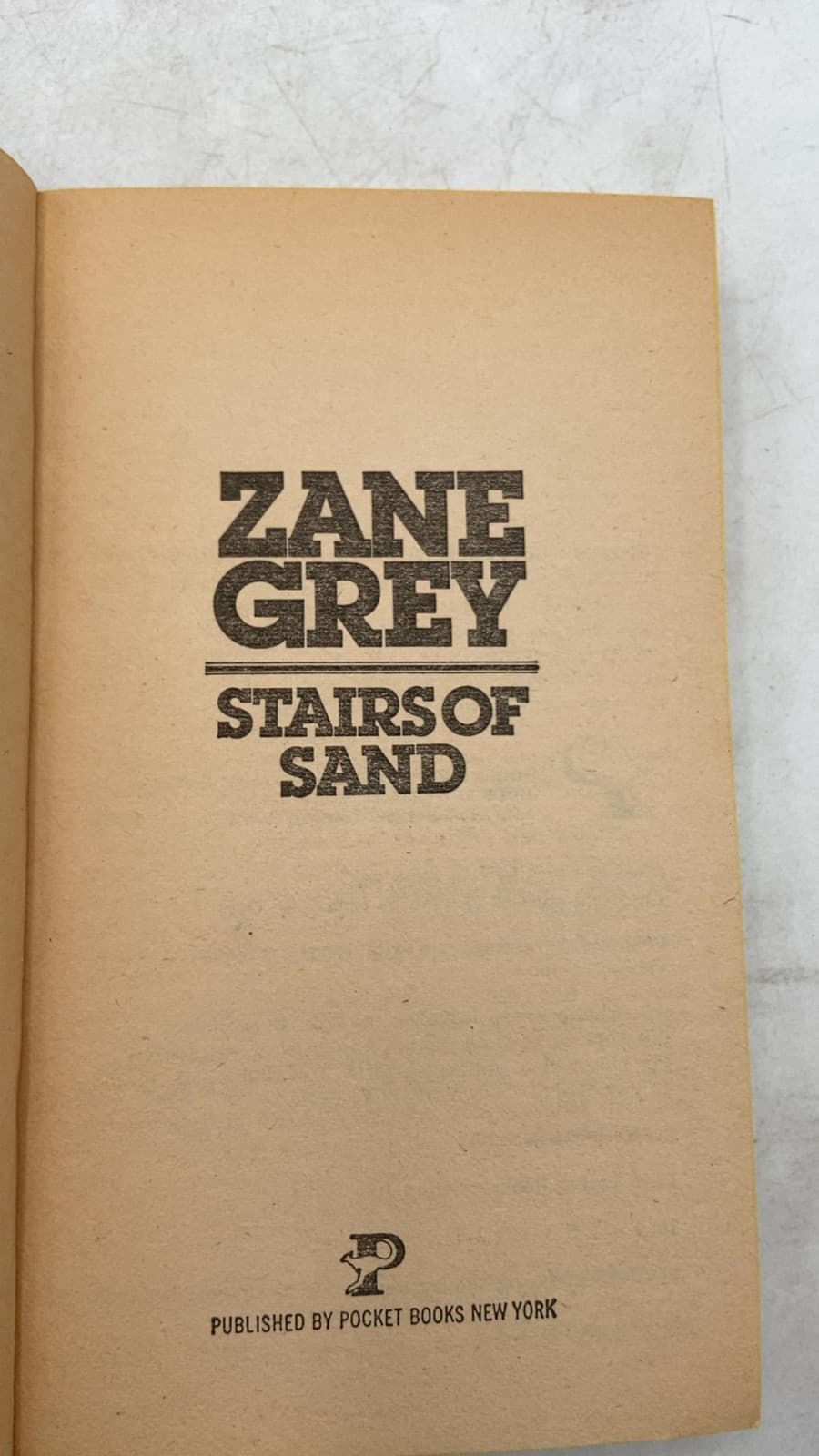 Stairs of Sand by Zane Grey - title page