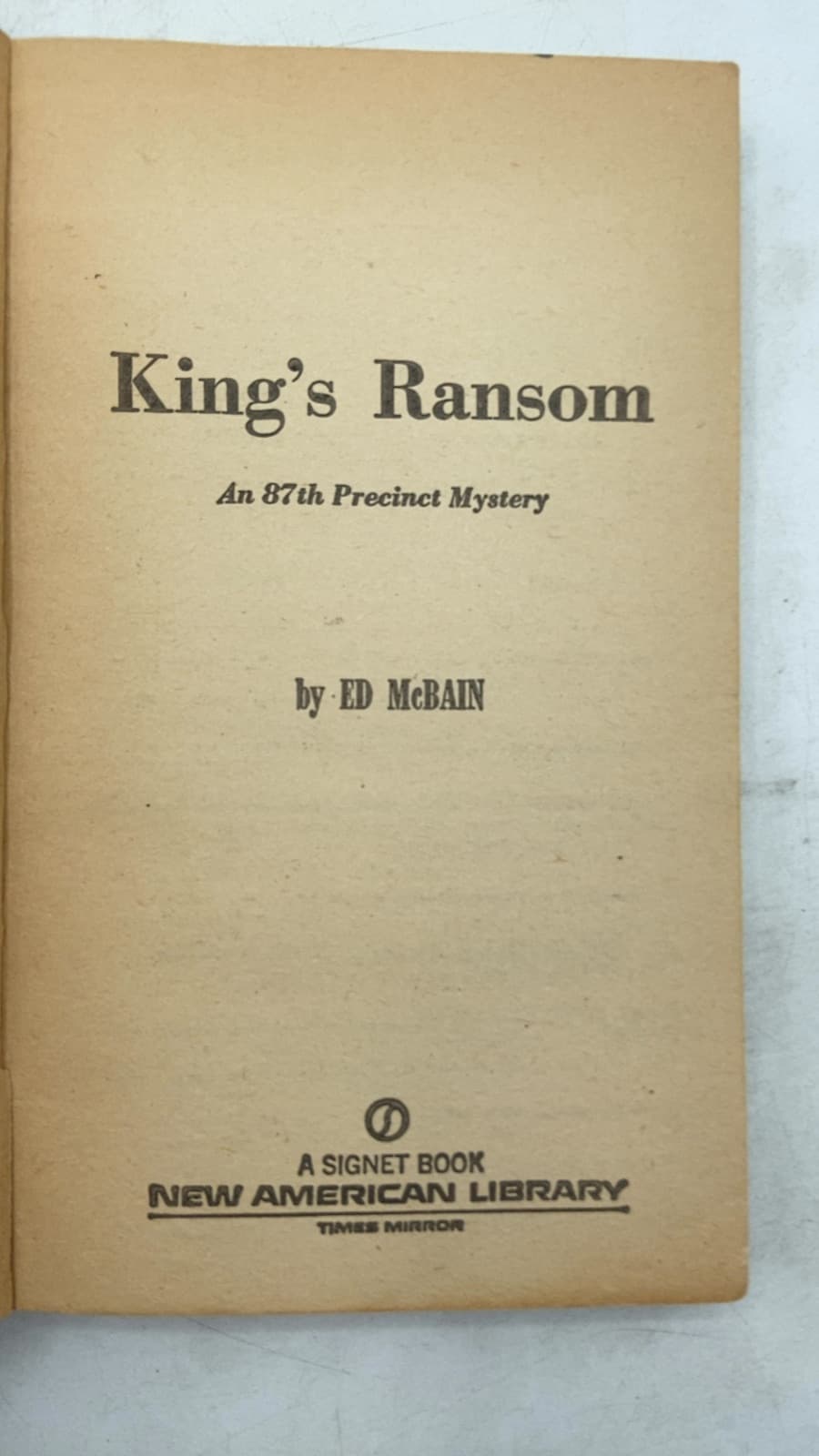 King's Ransom by Ed McBain - title page