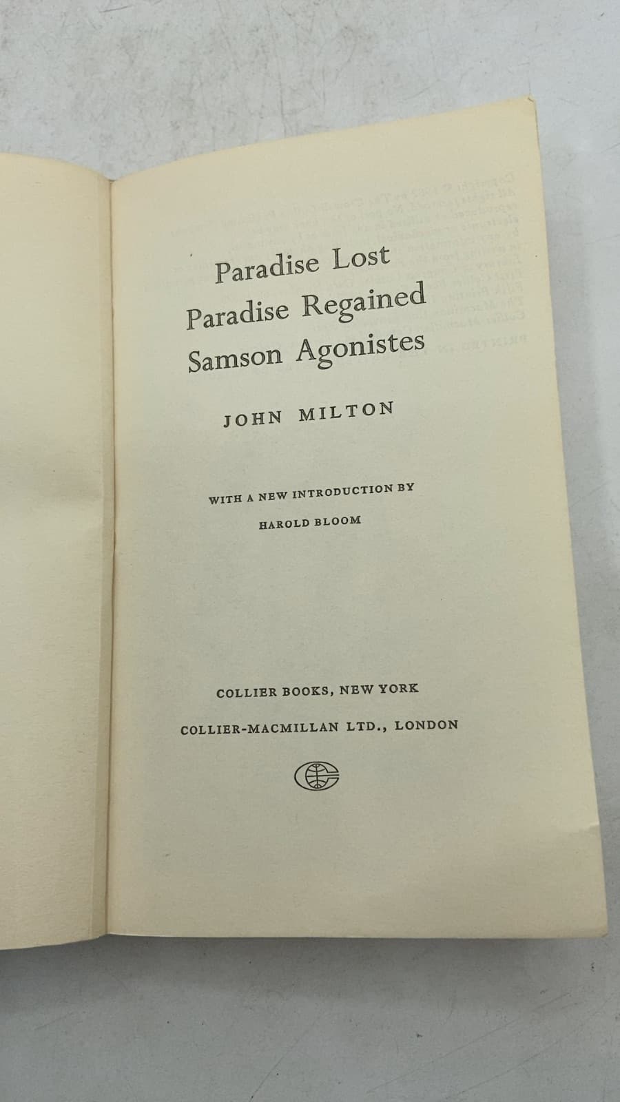 Paradise Lost Paradise Regained Samson Agonistes by John Milton - title page