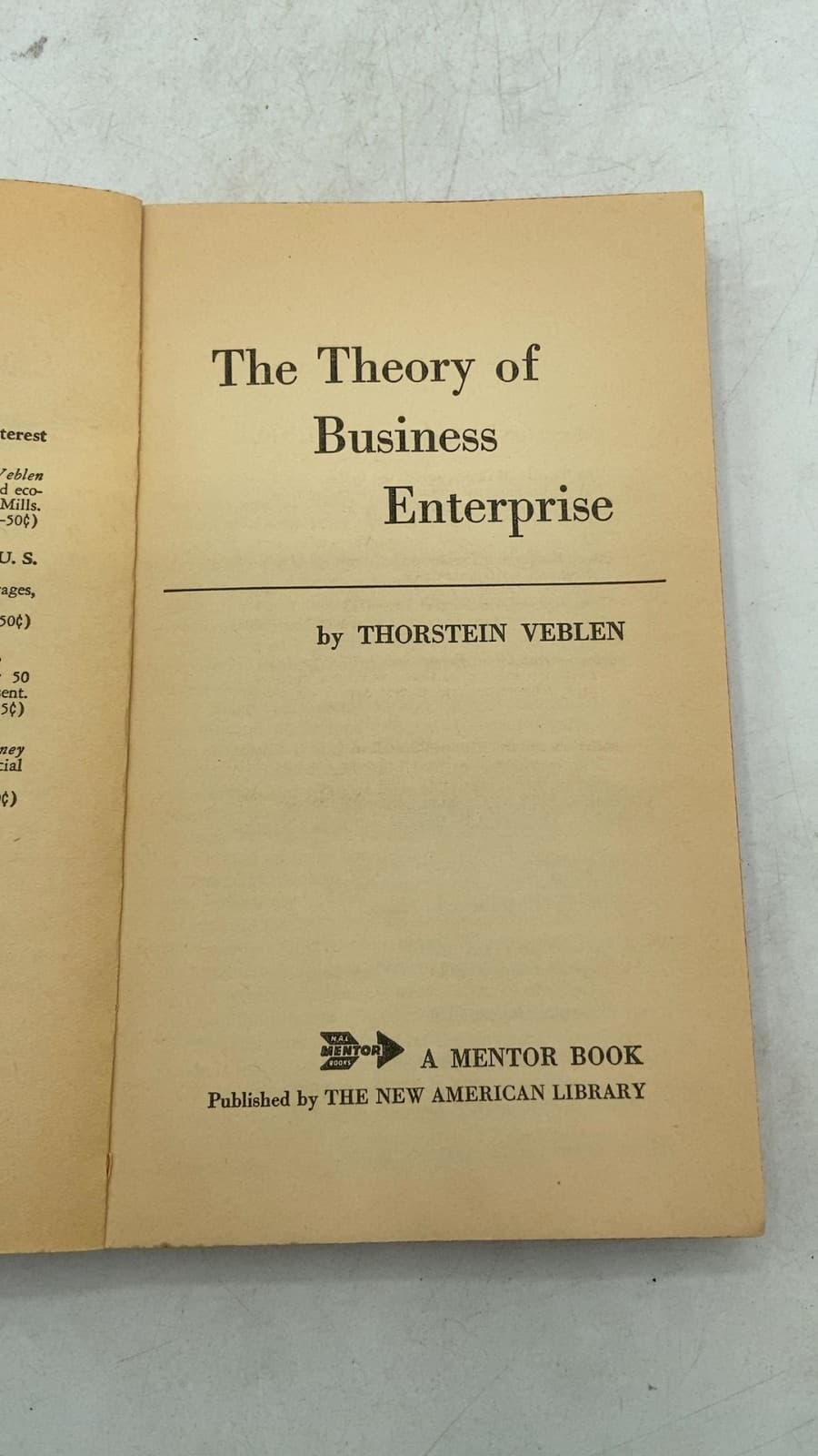 The Theory of Business Enterprise by Thorstein Veblen - title page
