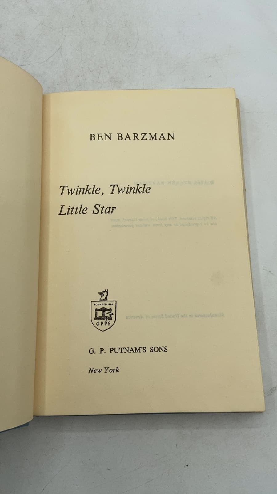 Twinkle Twinkle Little Star by Ben Barzman - title page