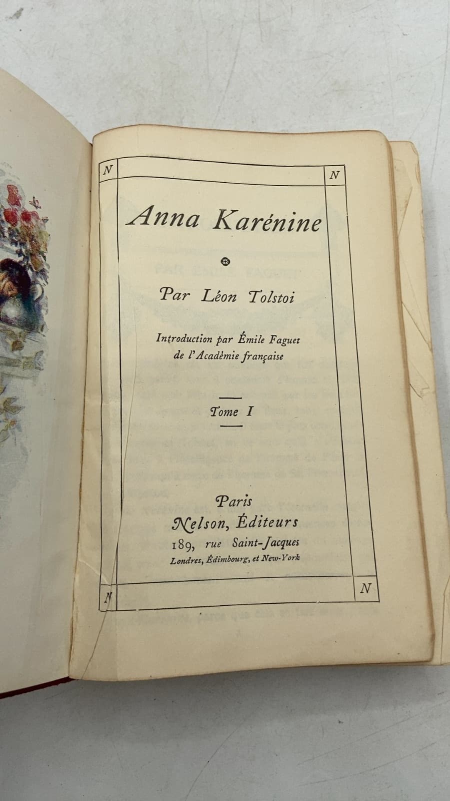 Anna Karénine (Tome I) by Léon Tolstoi - title page