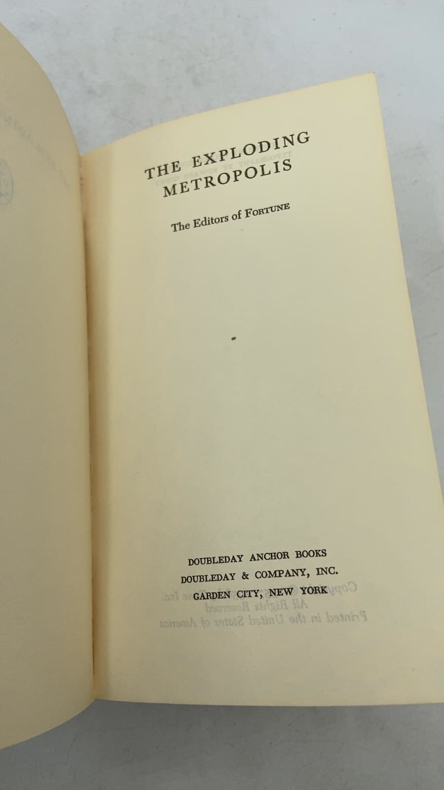 THE Exploding Metropolis by The Editors of Fortune - title page