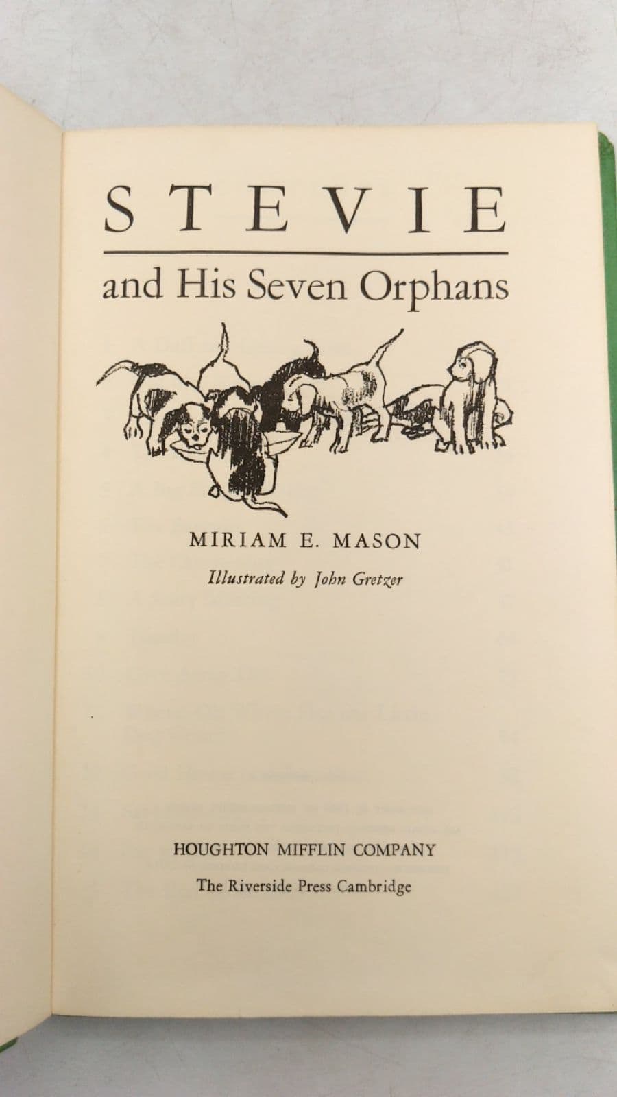 Stevie and His Seven Orphans by Miriam E. Mason - title page