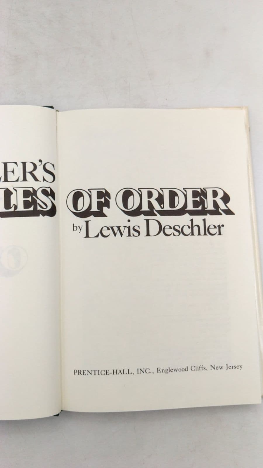 Deschler's Rules of Order by Lewis Deschler - title page