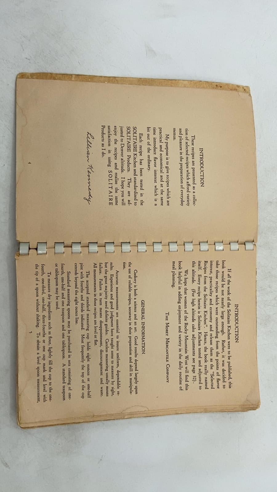 Selected Recipes from the Solitaire Kitchen by Lillian Kennedy - title page