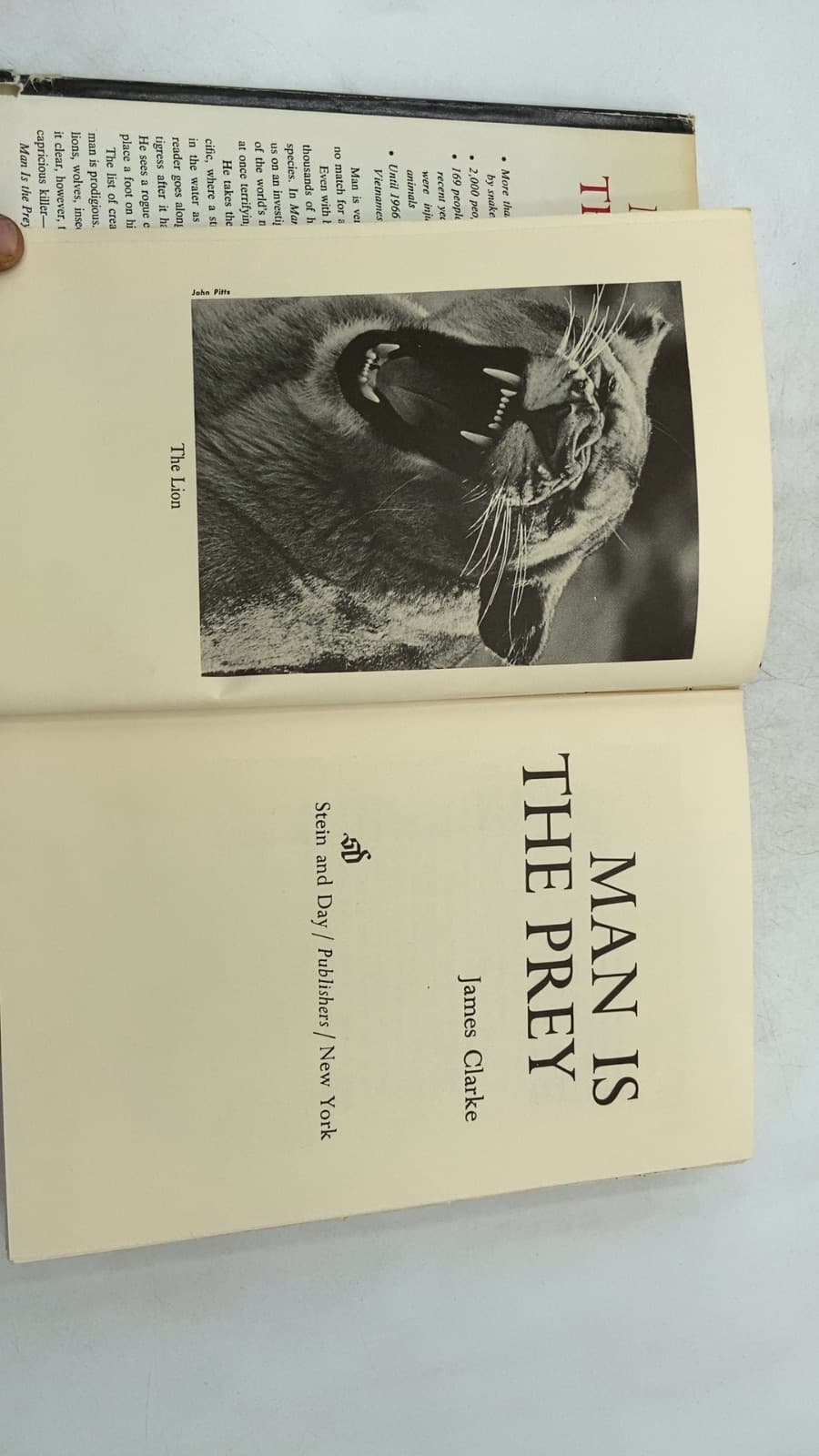 MAN IS THE Prey by James Clarke - title page