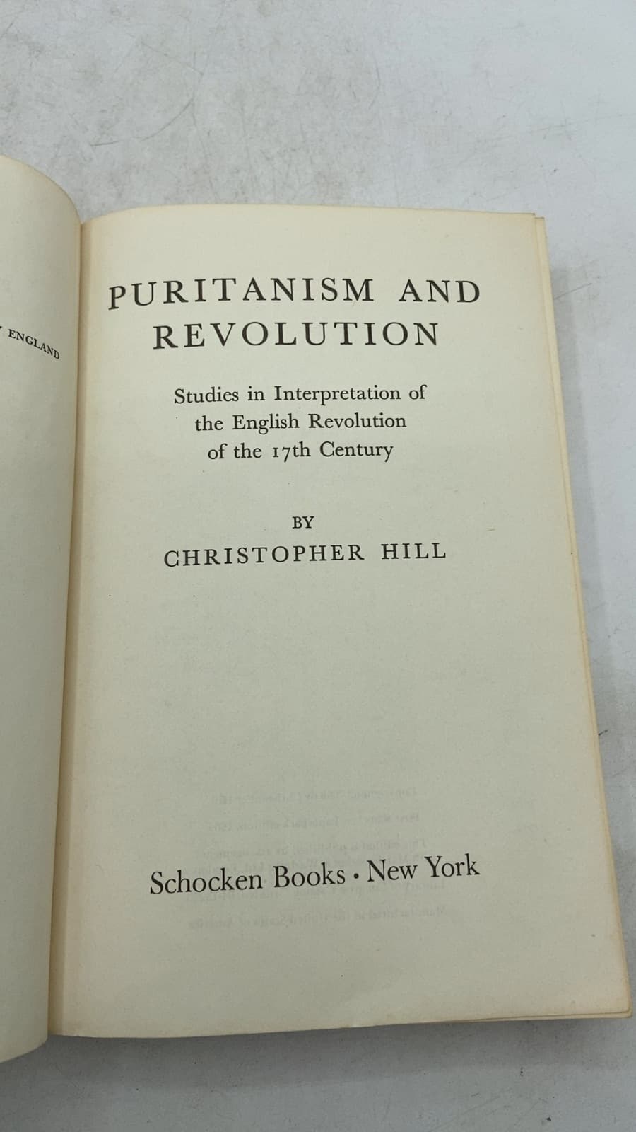 Puritanism and Revolution: Studies in Interpretation of the English Revolution of the 17th Century by Christopher Hill - title page