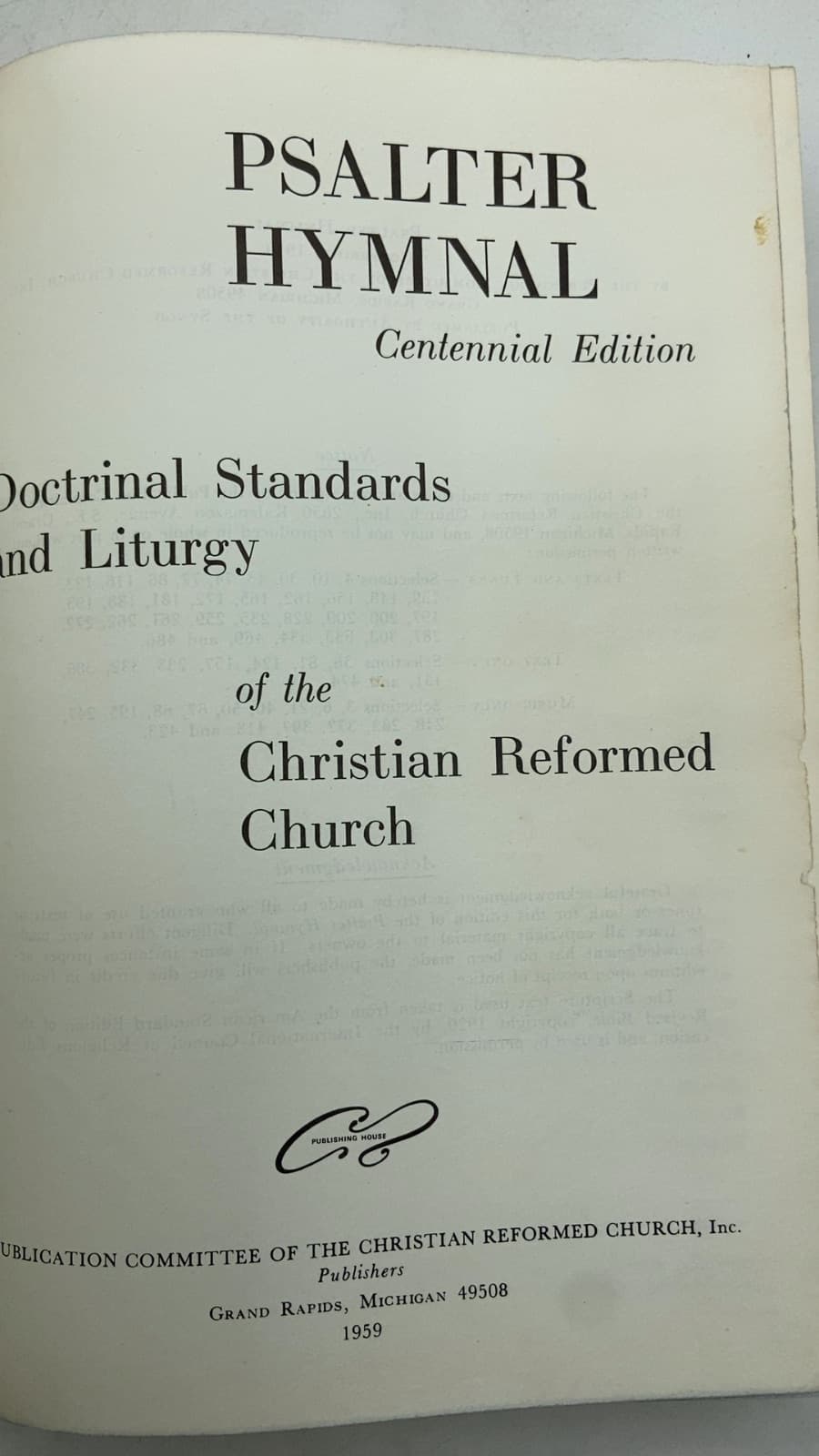 Psalter Hymnal: Centennial Edition by Publication Committee of the Christian Reformed Church - title page