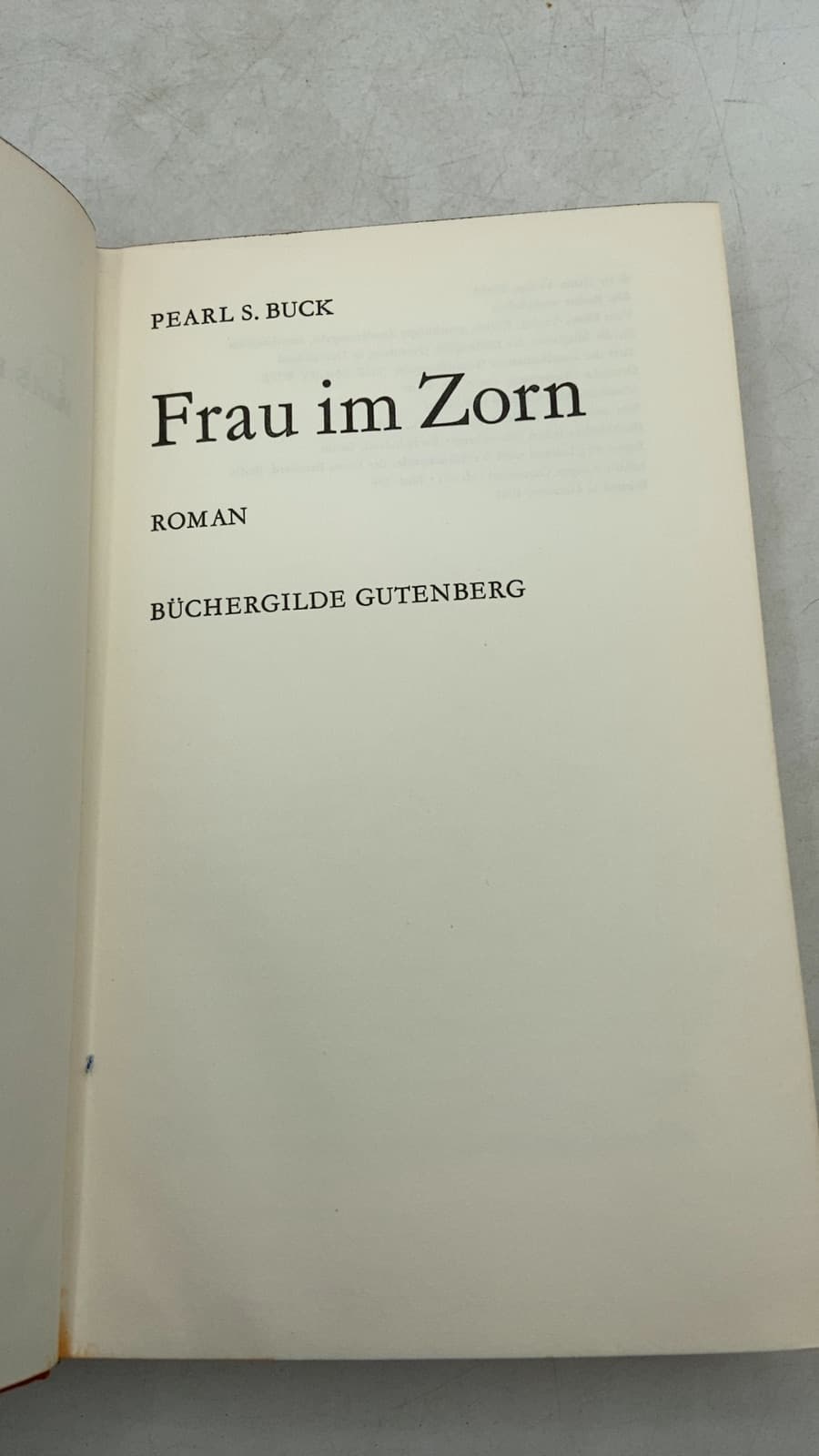 Frau im Zorn by Pearl S. Buck - title page