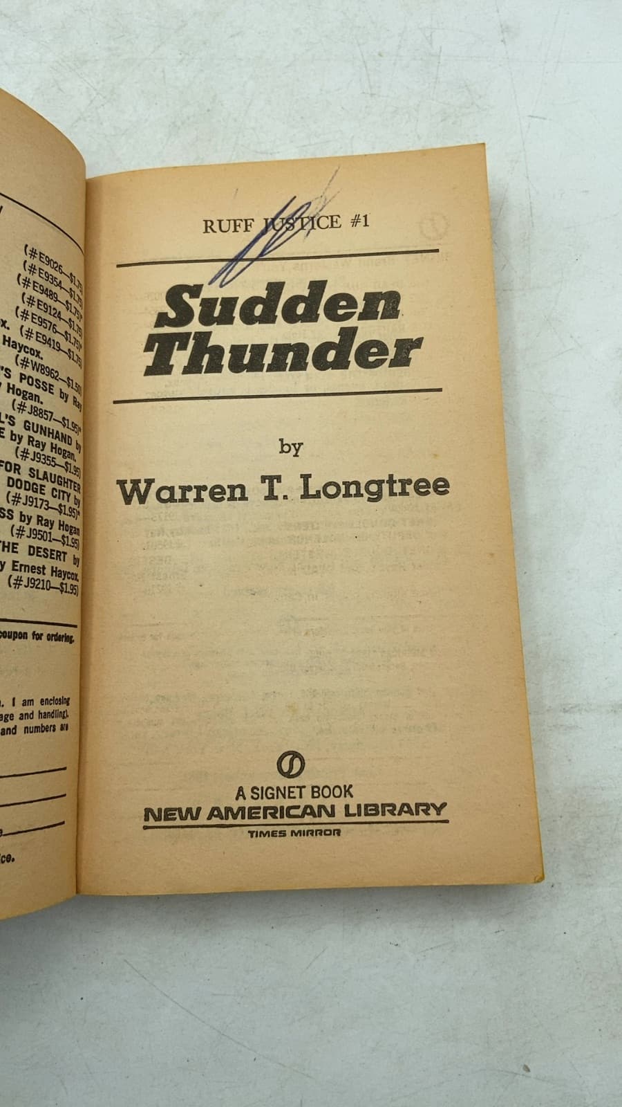 Ruff Justice: Sudden Thunder by Warren T. Longtree - title page