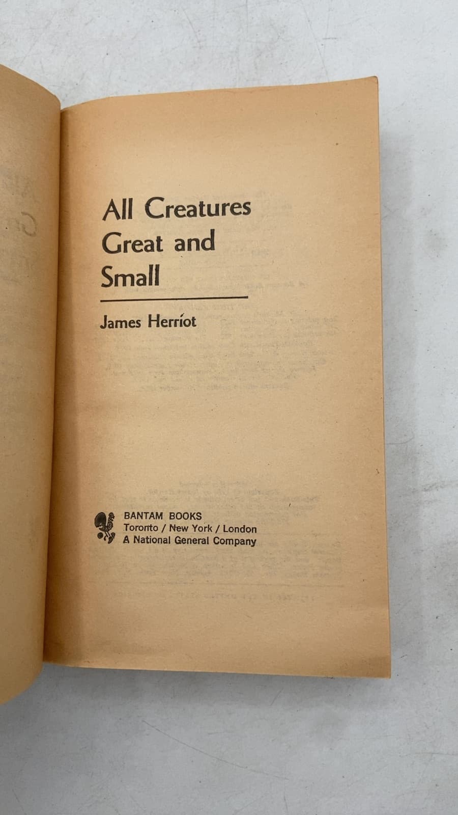 All Creatures Great and Small by James Herriot - title page