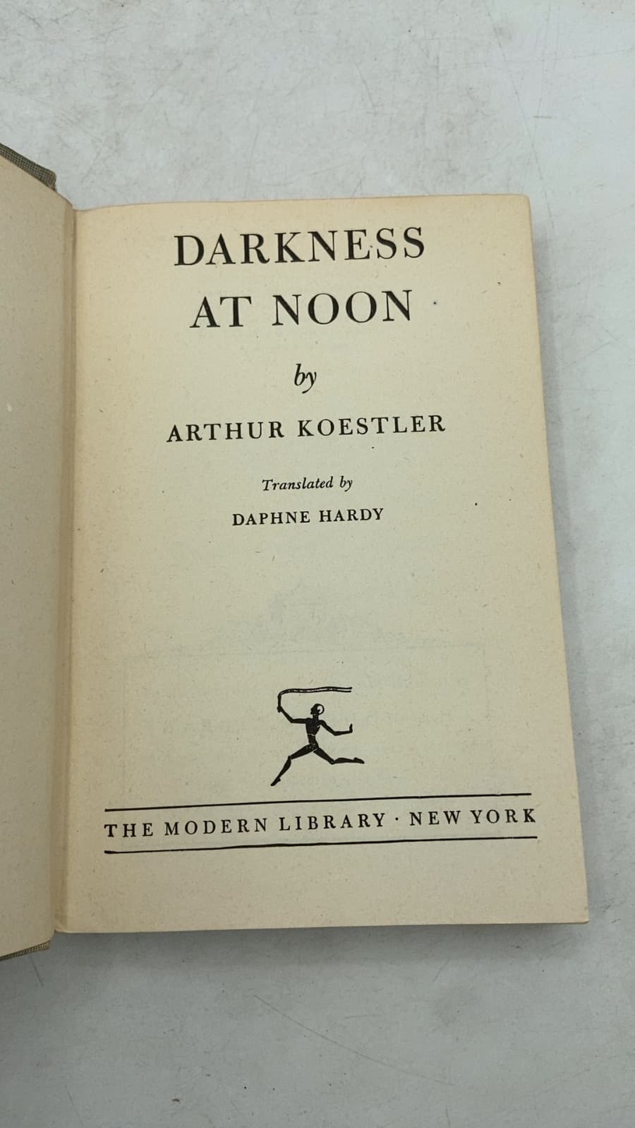 Darkness AT Noon by Arthur Koestler - title page