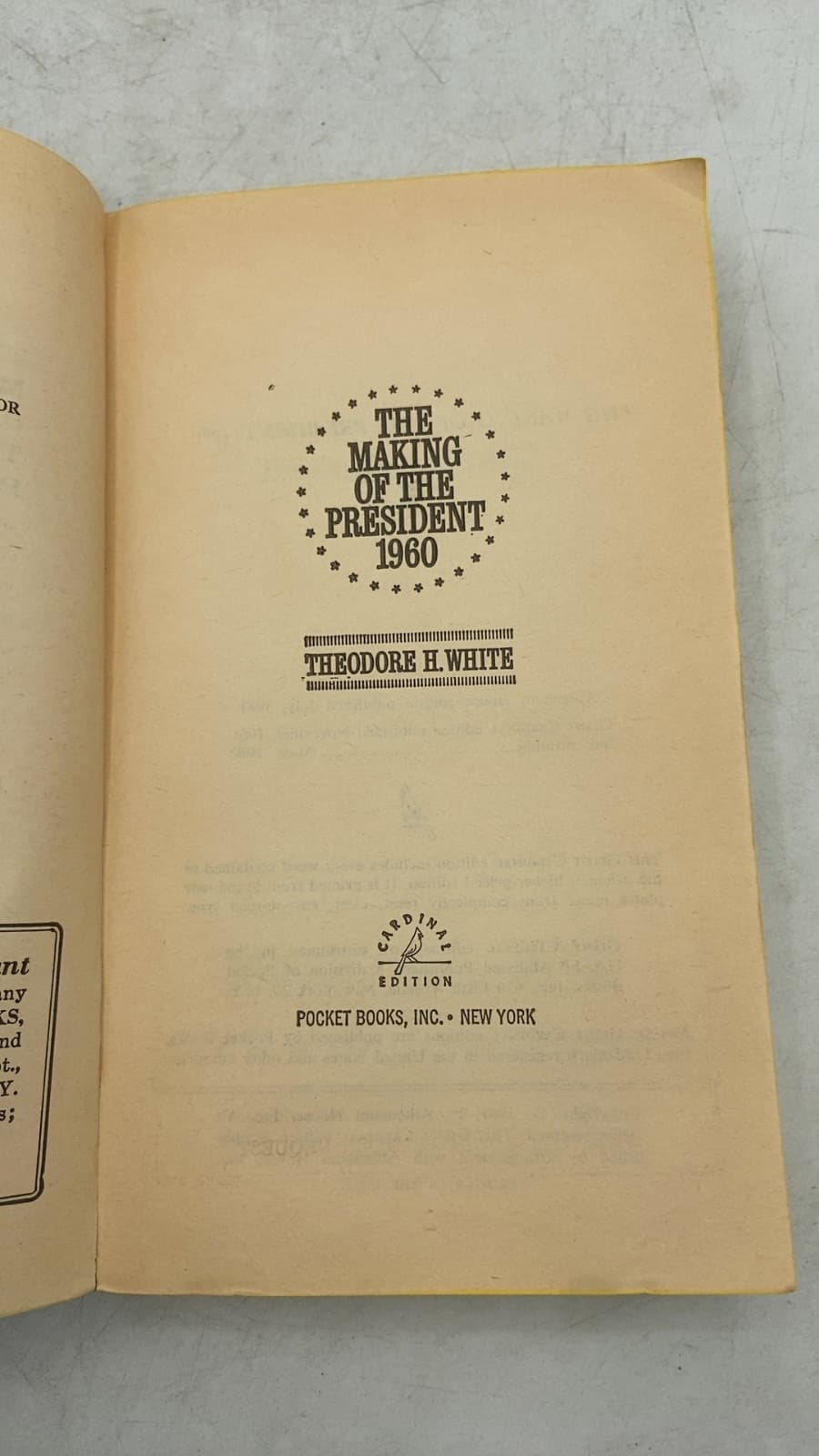 The Making of the President 1960 by Theodore H. White - title page