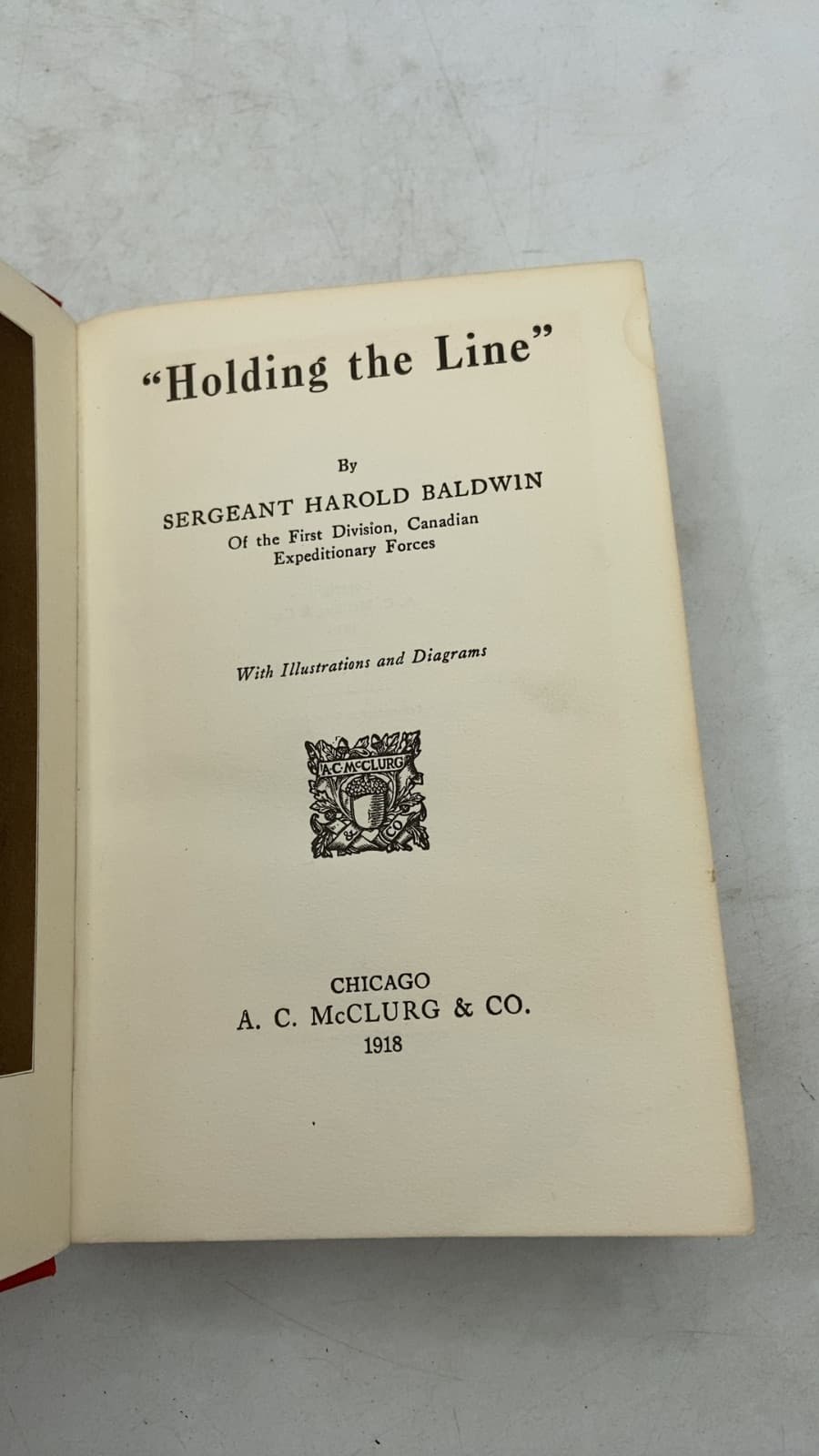Holding the Line by Sergeant Harold Baldwin - title page