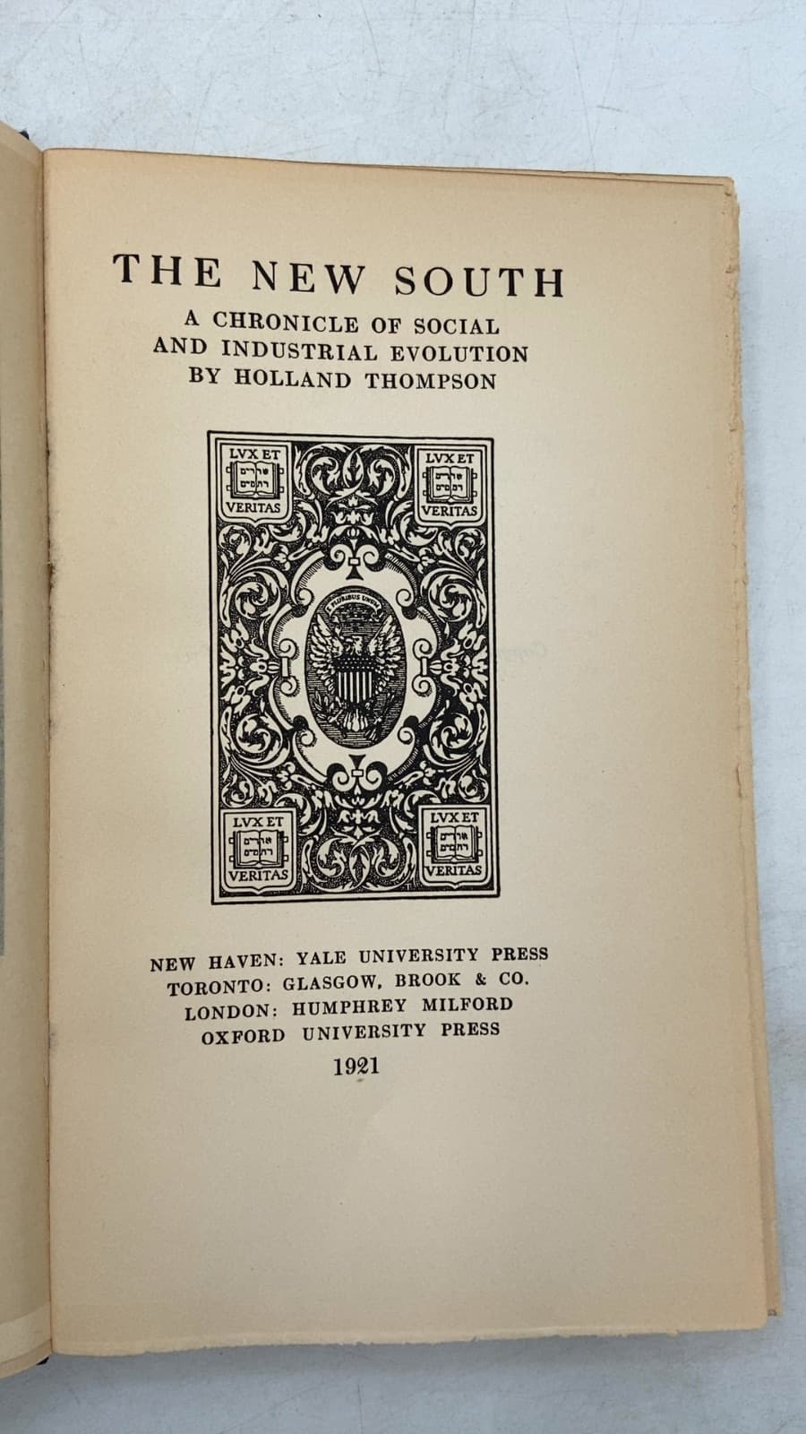 The New South: A Chronicle of Social and Industrial Evolution by Holland Thompson - title page