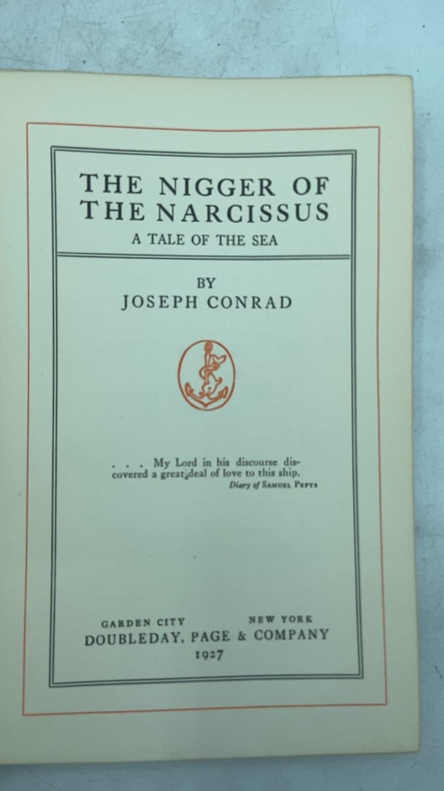 The Nigger of the Narcissus: A Tale of the Sea by Joseph Conrad - title page