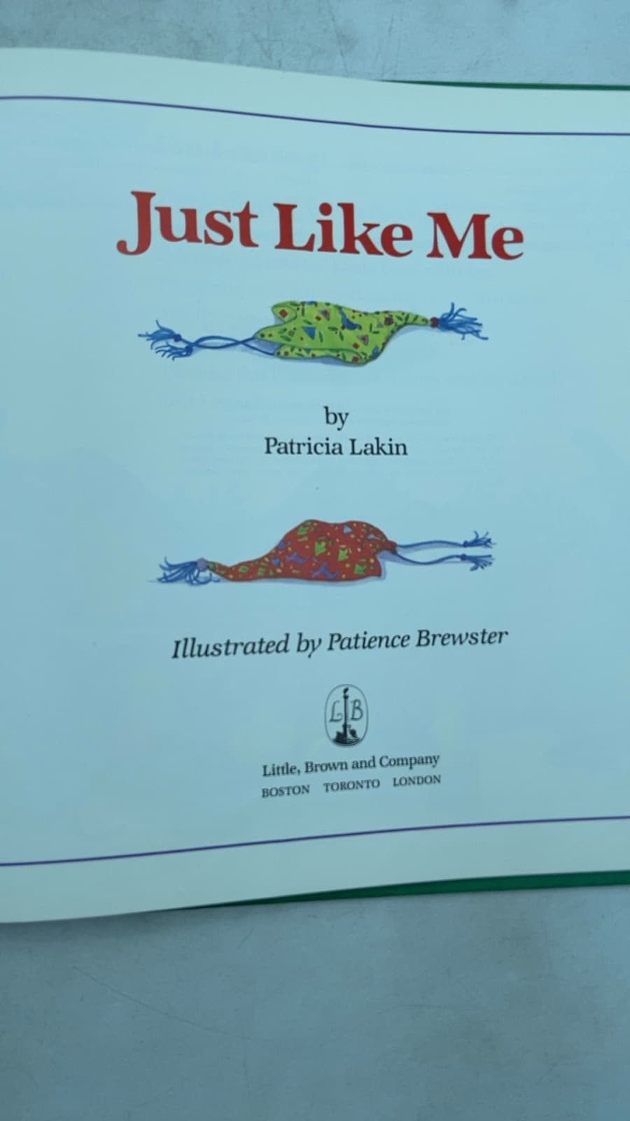 Just Like Me by Patricia Lakin - title page