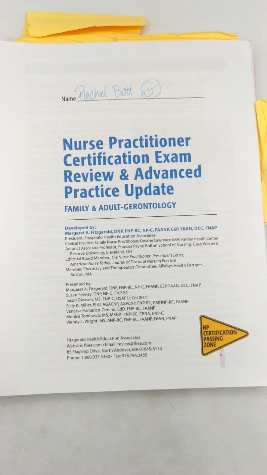 Nurse Practitioner Certification Exam Review & Advanced Practice Update: Family & Adult-Gerontology by Margaret A. Fitzgerald, Dnp, FNP-Bc, NP-C, Faanp, Csp, Faan, Dcc, Fnap - title page