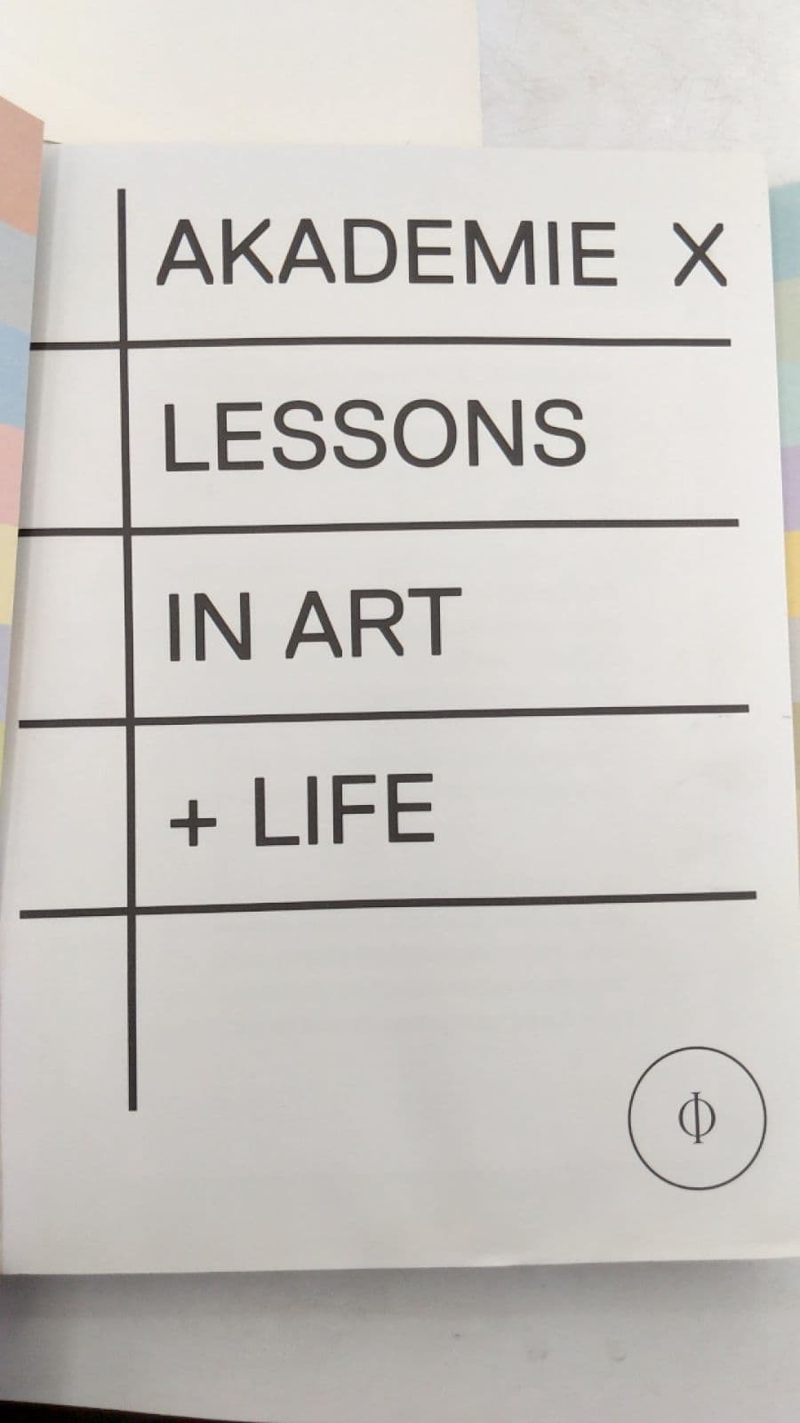 Akademie X Lessons IN ART + Life - title page