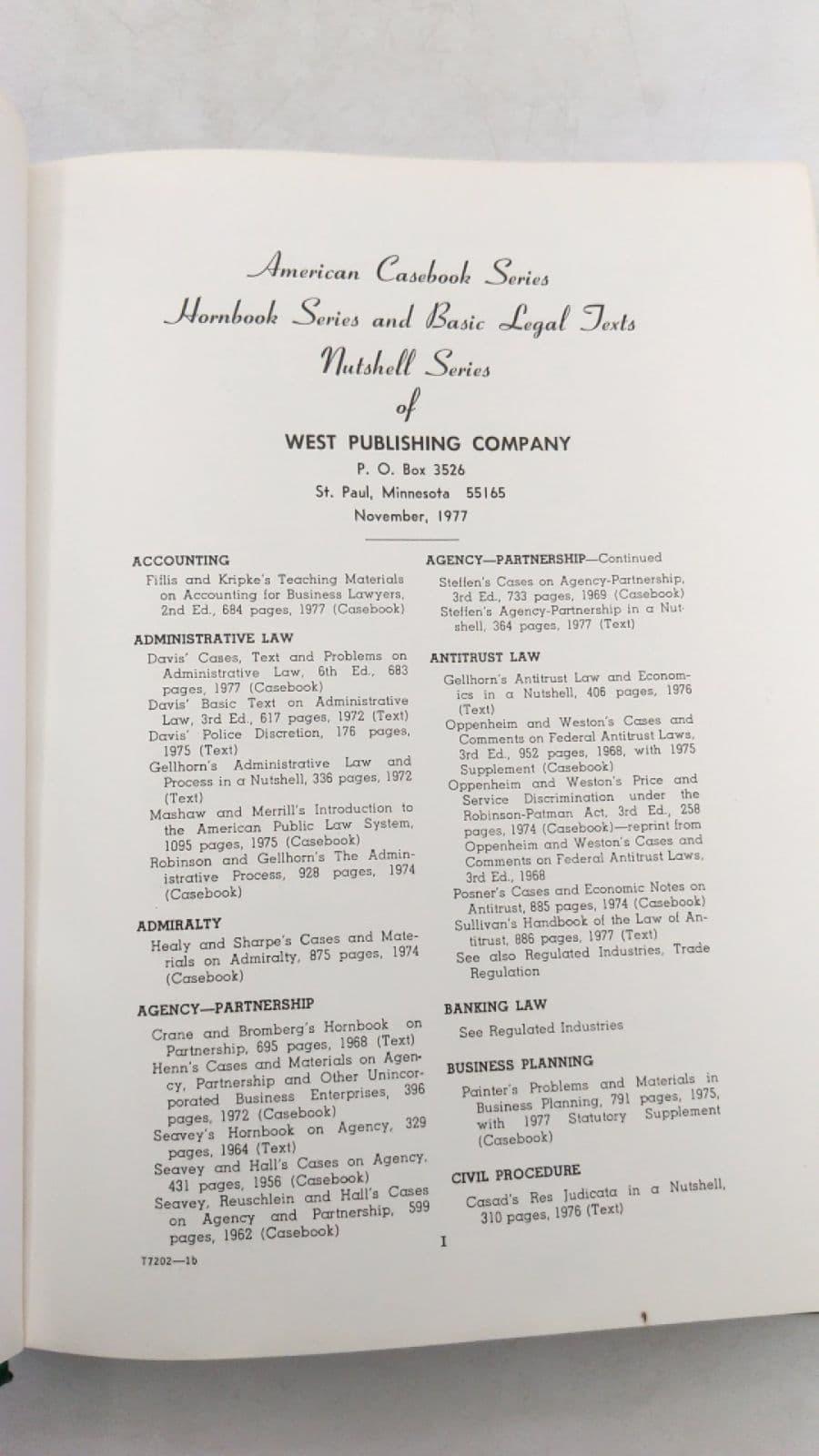 THE LAW OF OIL AND GAS by Richard W. Hemingway - title page