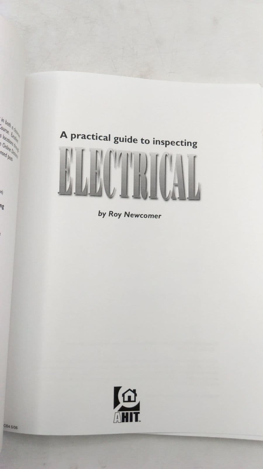 A practical guide to inspecting ELECTRICAL by Roy Newcomer - title page