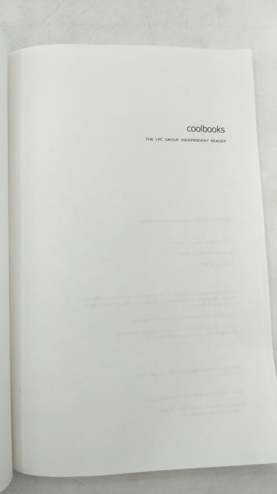 coolbooks: the lpc group independent reader - title page