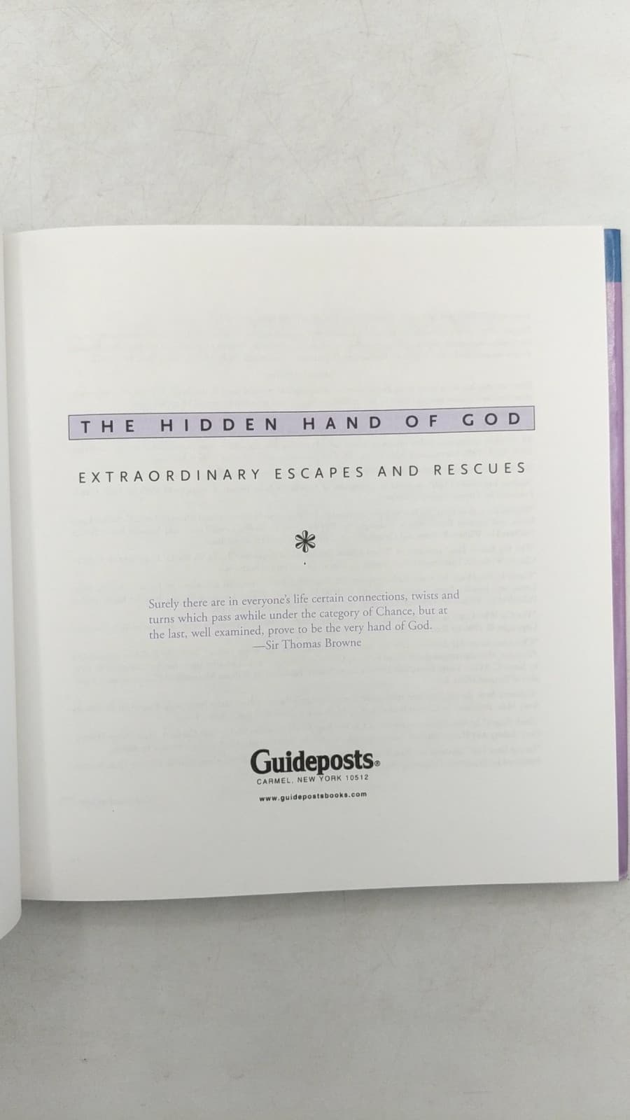 The Hidden Hand of God: Extraordinary Escapes and Rescues - title page
