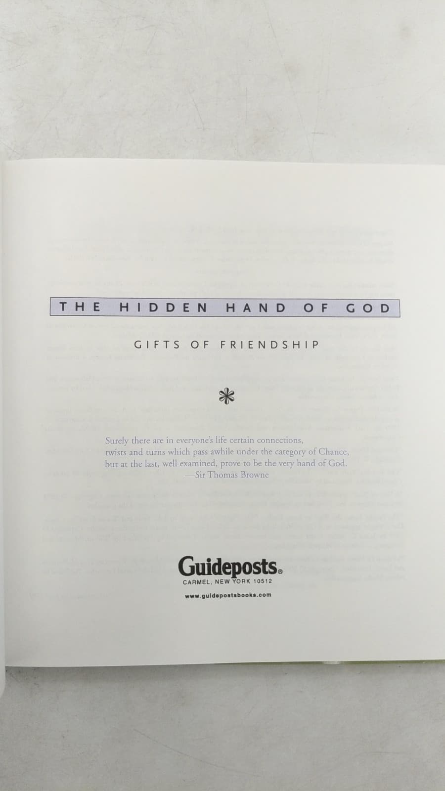 The Hidden Hand of God: Gifts of Friendship - title page