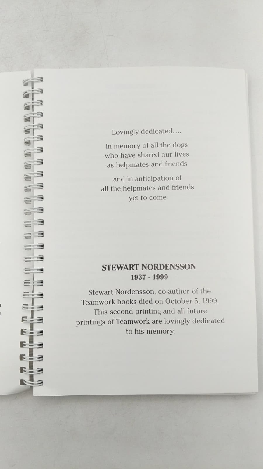 Teamwork II: A Dog Training Manual for People with Physical Disabilities by Stewart Nordensson and Lydia Kelley - title page
