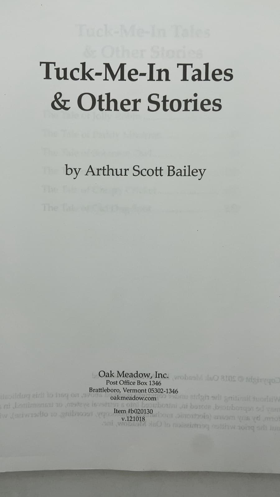 Tuck-Me-In Tales & Other Stories by Arthur Scott Bailey - title page