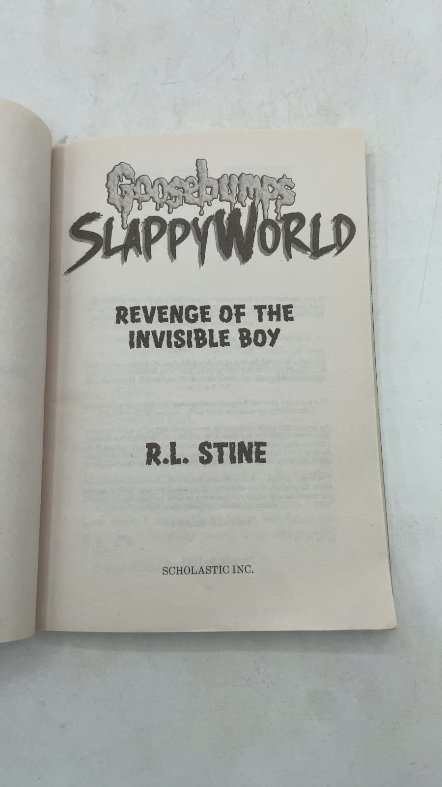 Revenge of the Invisible Boy by R.L. Stine - title page