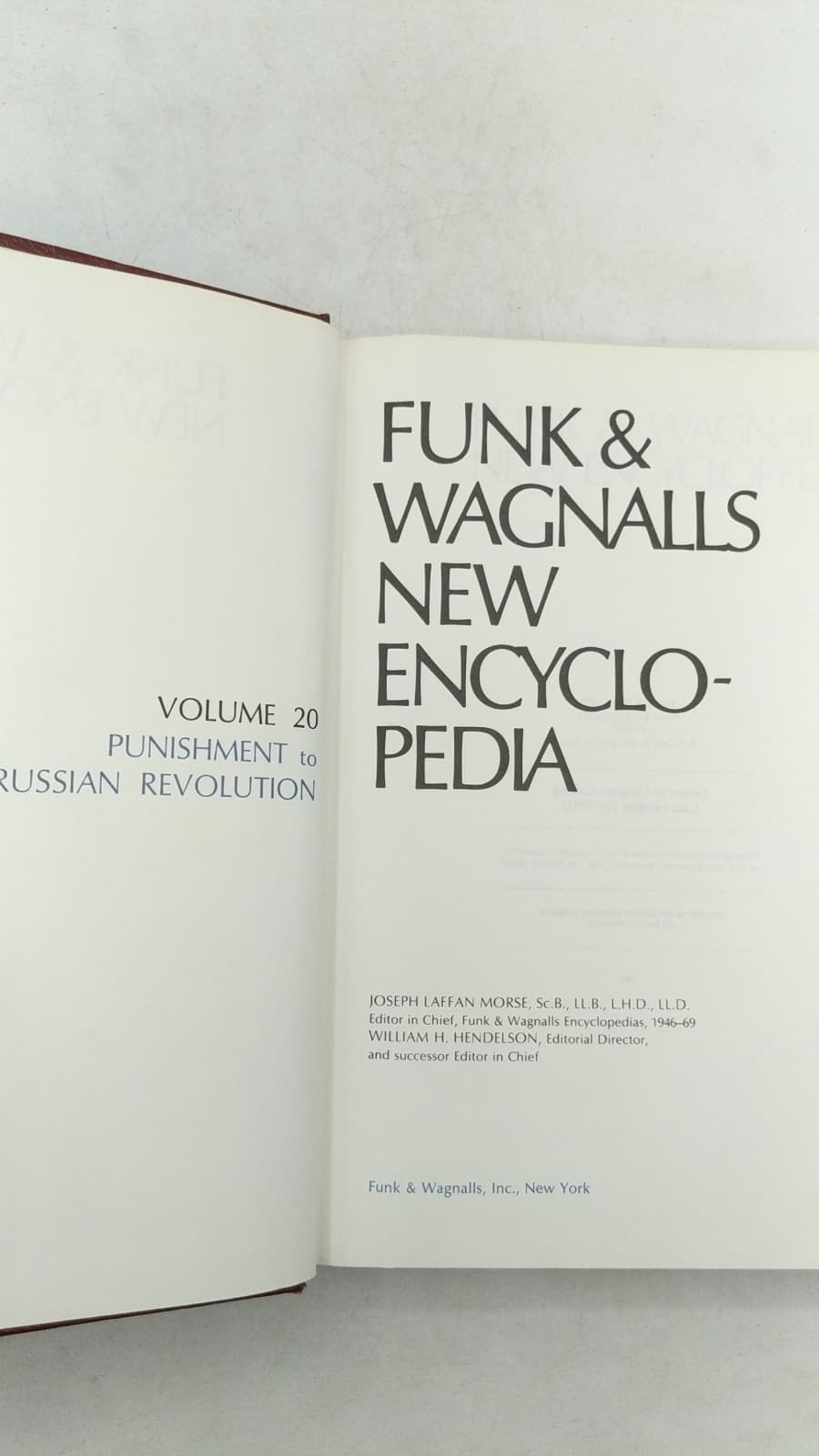 Funk & Wagnalls New Encyclopedia, Volume 20: Punishment to Russian Revolution by Joseph Laffan Morse (Editor in Chief), William H. Hendelson (Editorial Director) - title page