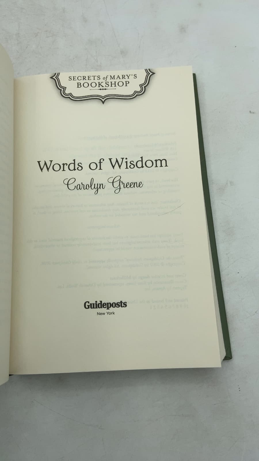 Words of Wisdom by Carolyn Greene - title page