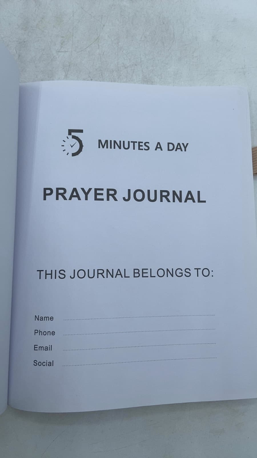5 Minutes a Day Prayer Journal - title page