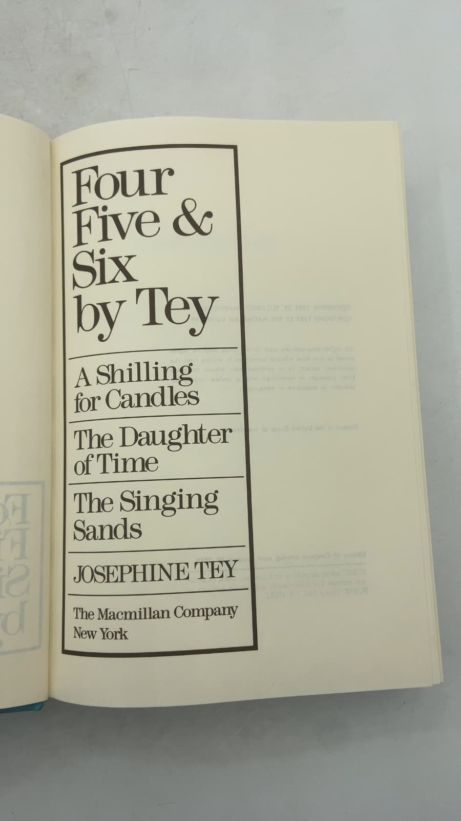 Four Five & Six by Tey by Josephine Tey - title page