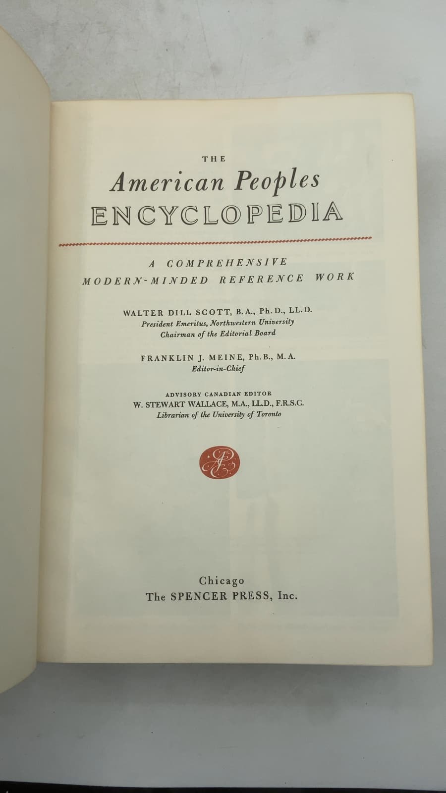 The American Peoples Encyclopedia: A Comprehensive Modern-Minded Reference Work by Walter Dill Scott, Franklin J. Meine - title page