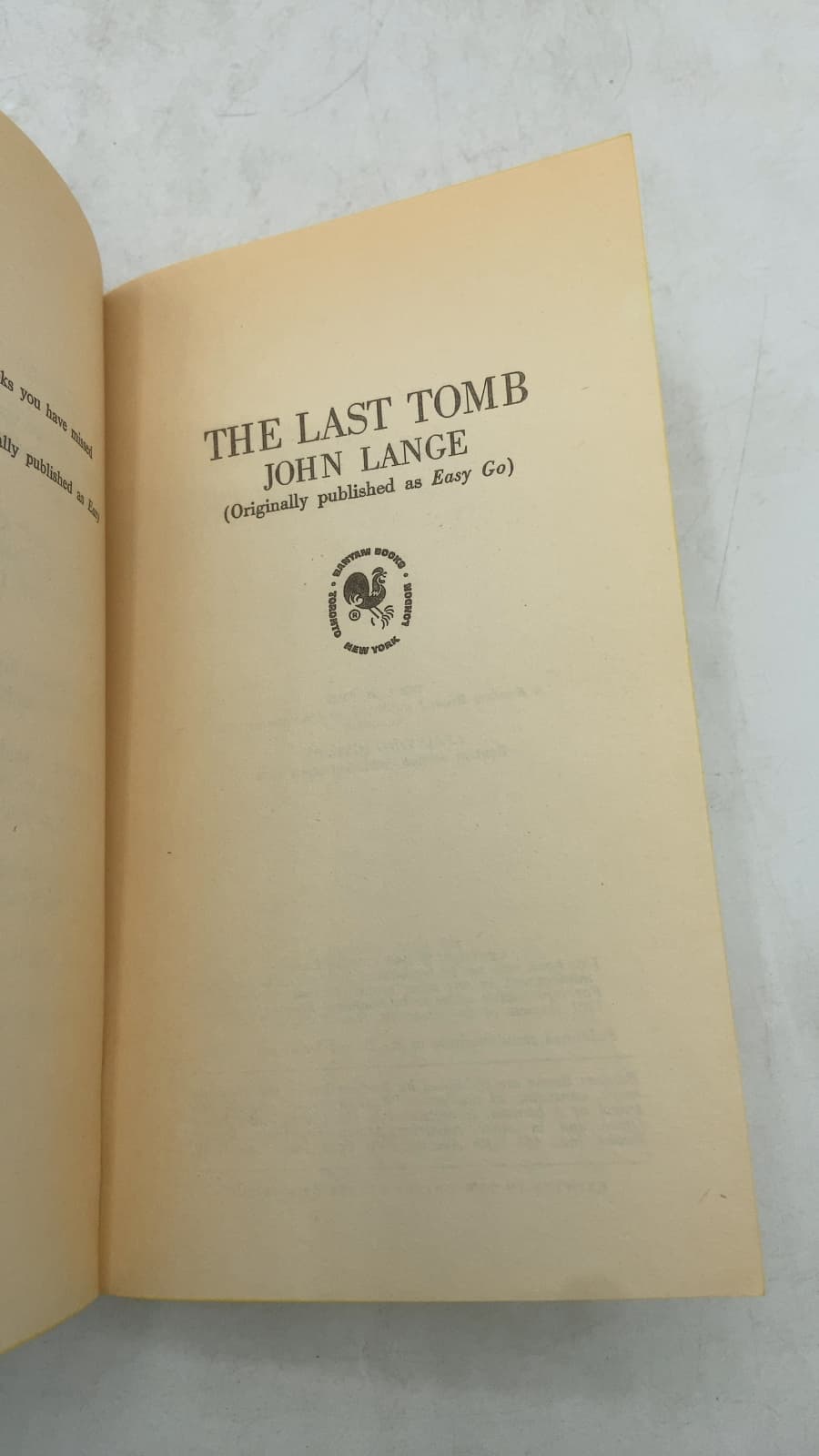 THE Last Tomb by John Lange - title page