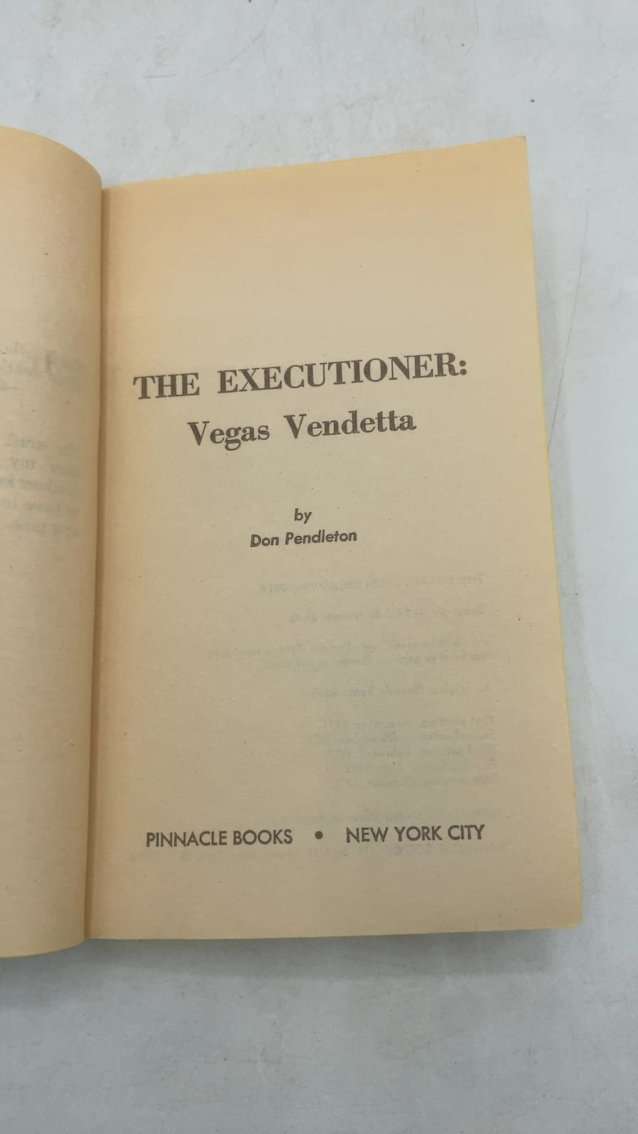 The Executioner: Vegas Vendetta by Don Pendleton - title page