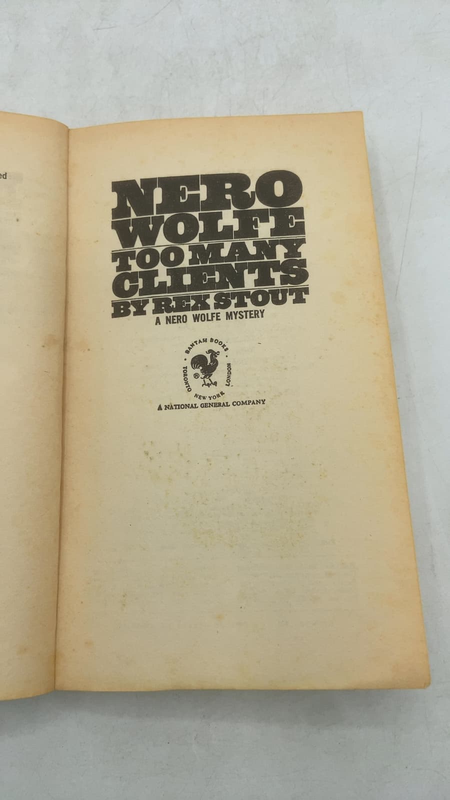 Too Many Clients by Rex Stout - title page