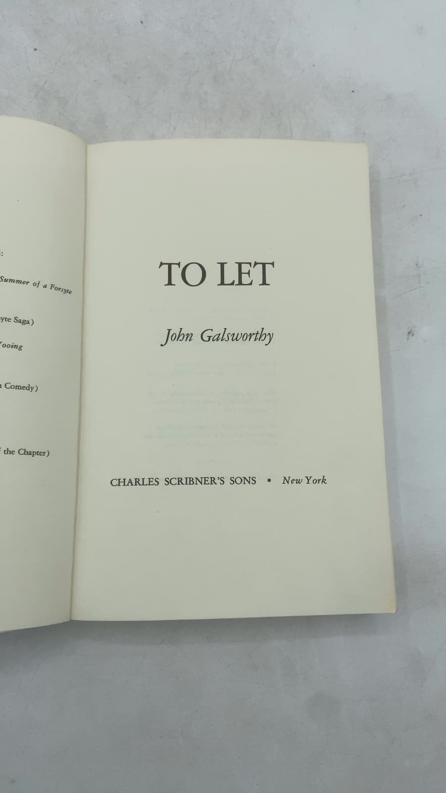 TO LET by John Galsworthy - title page