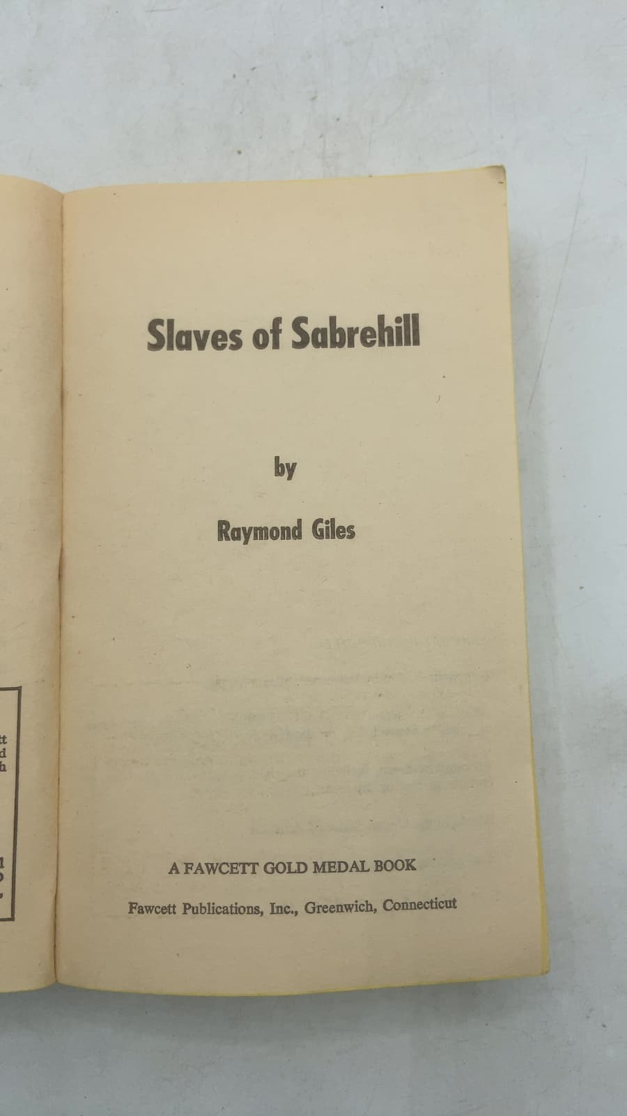 Slaves of Sabrehill by Raymond Giles - title page