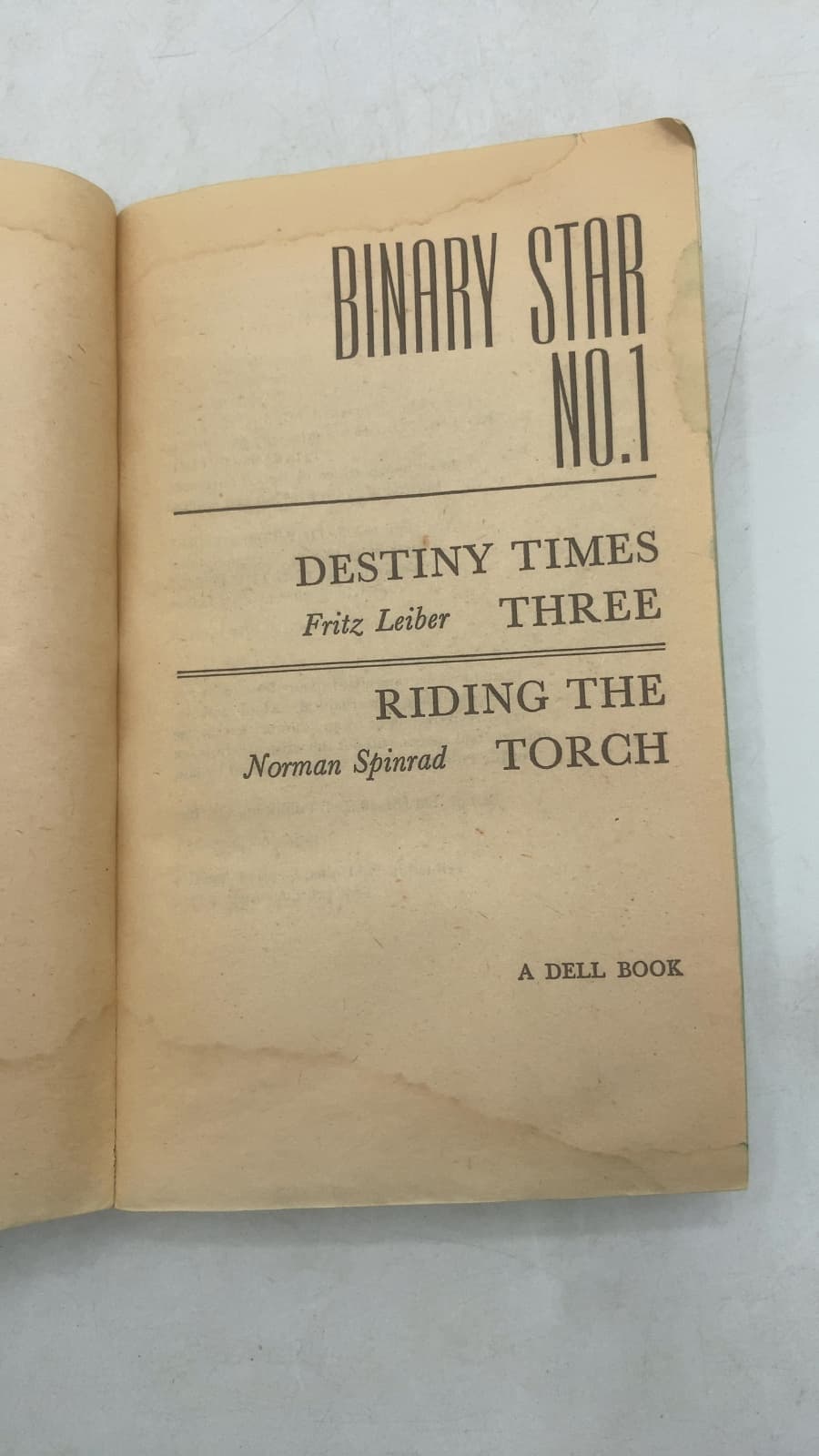 Destiny Times Three / Riding the Torch by Fritz Leiber and Norman Spinrad - title page