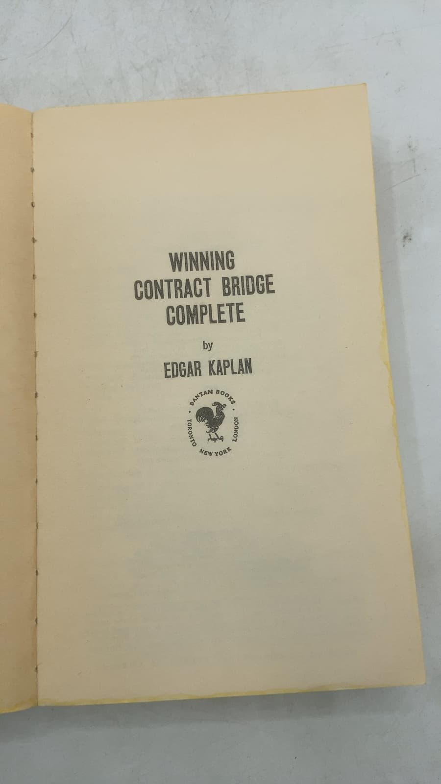 Winning Contract Bridge Complete by Edgar Kaplan - title page