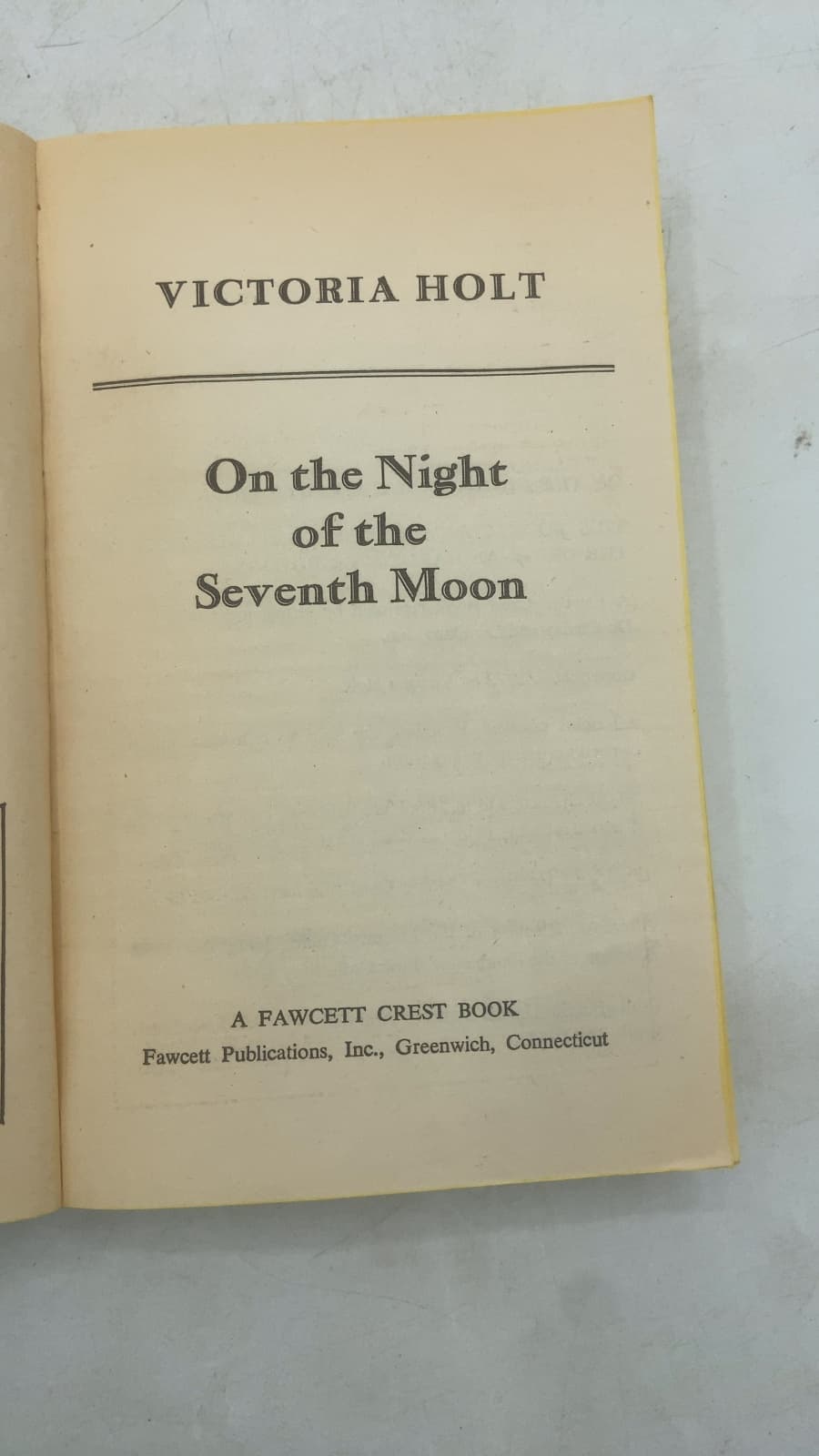 On the Night of the Seventh Moon by Victoria Holt - title page