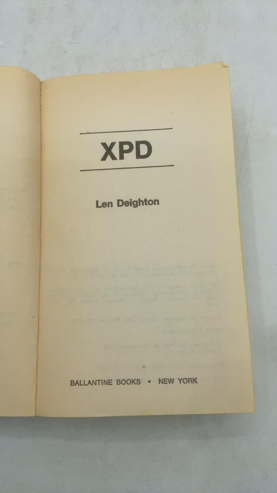 XPD by Len Deighton - title page