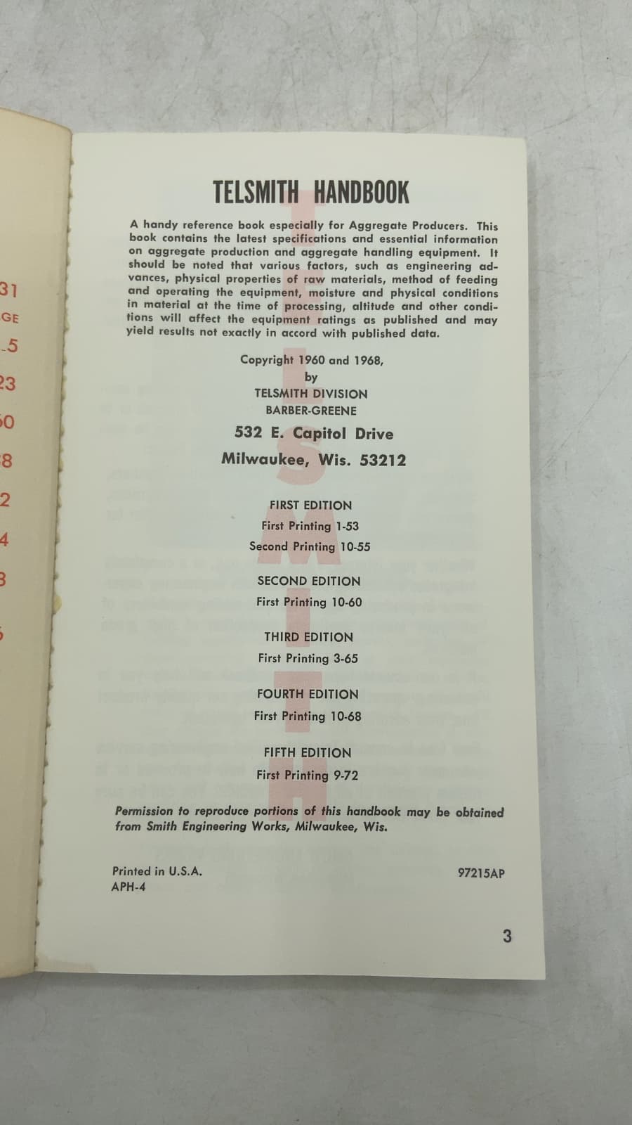Telsmith Handbook - title page