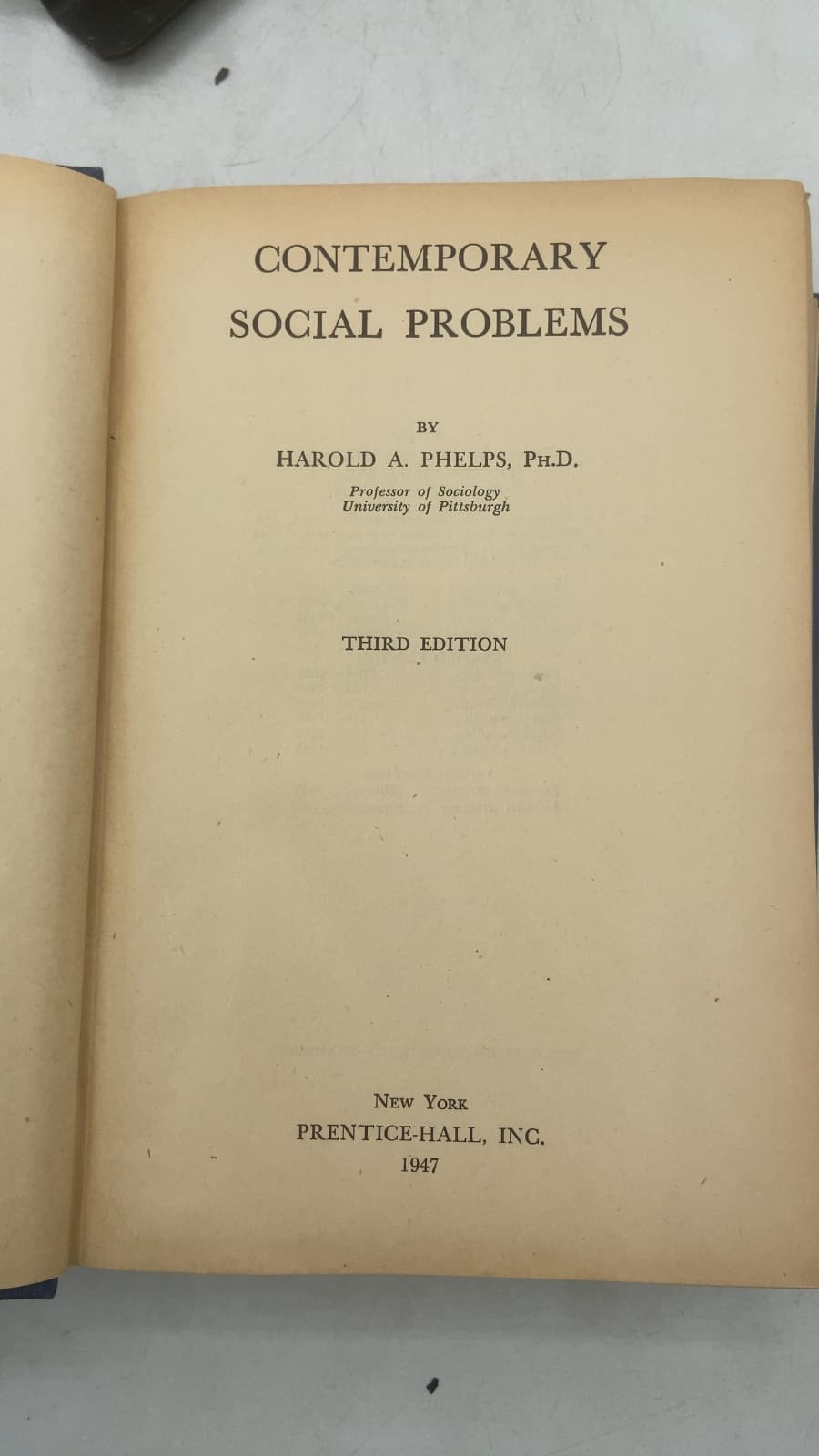 Contemporary Social Problems by Harold A. Phelps, Ph.d. - title page