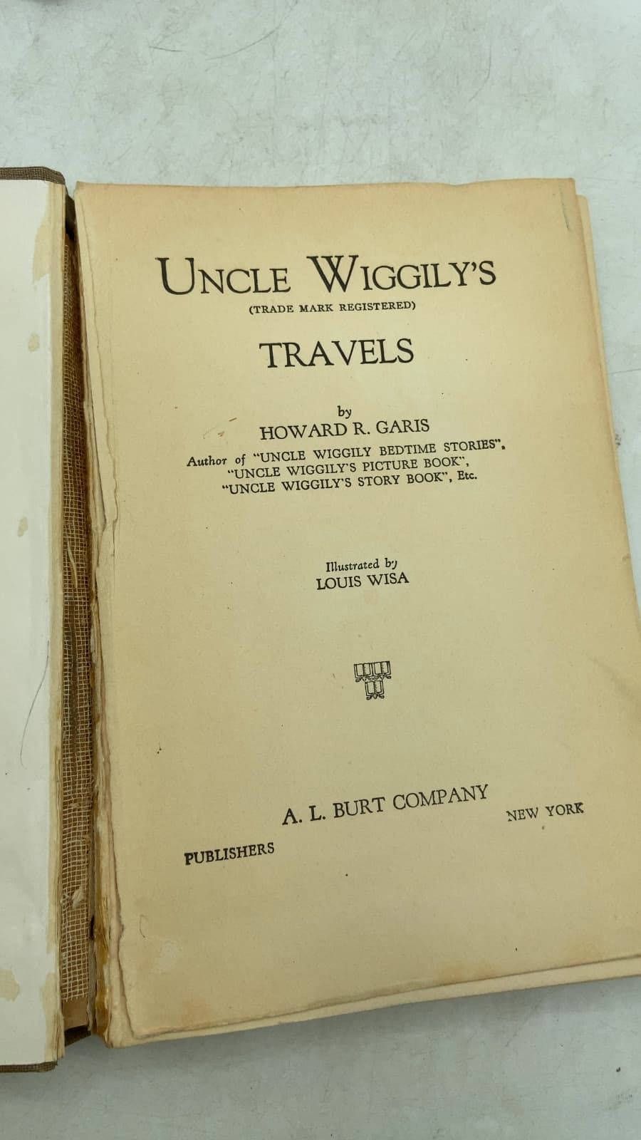 Uncle Wiggily's Travels by Howard R. Garis - title page